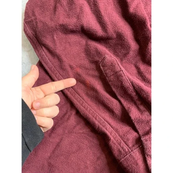 L.L. Bean Traditional Fit Chamois Cloth Shirt Men's XL REG Burgundy Flannel vTG - Picture 7 of 16
